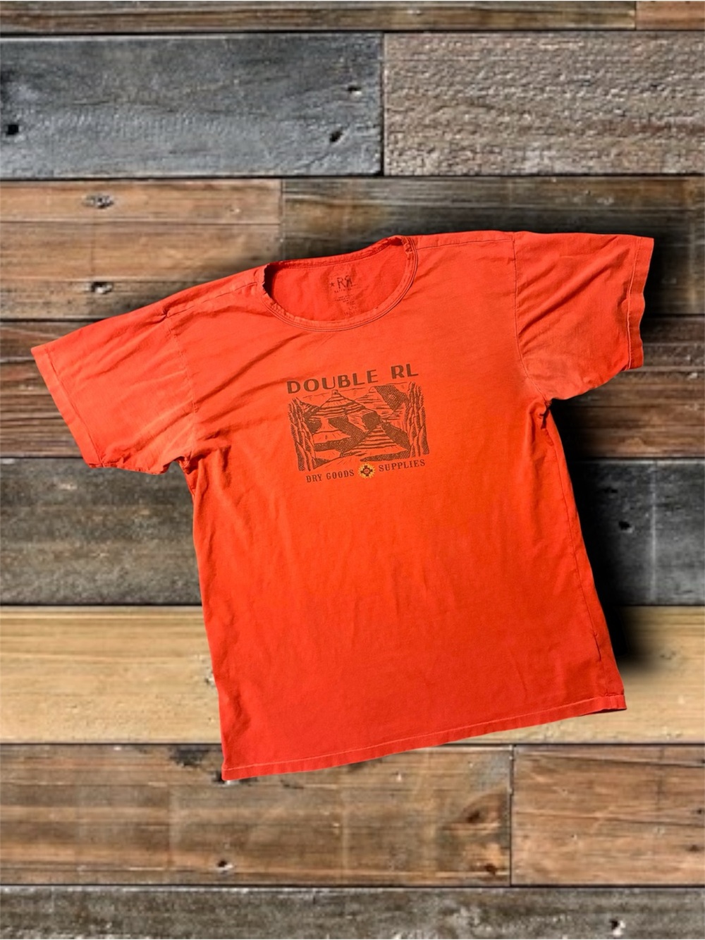 DOUBLE RL RALPH LAUREN RRL DISTRESSED SINGLE STITCH TSHIRT- SIZE LARGE